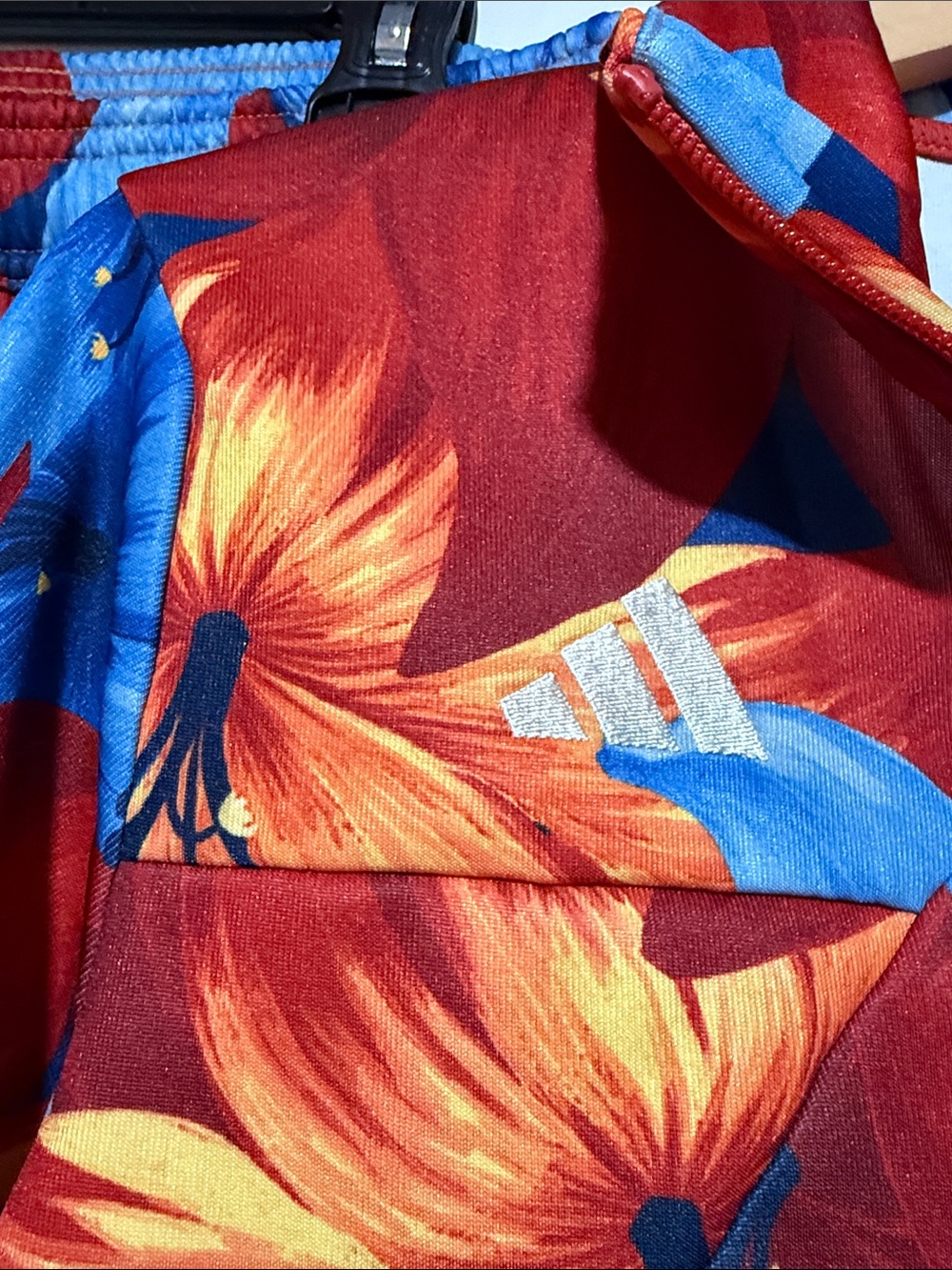 Adidas x Farm Rio Floral Tracksuit Set Size M Red Blue Tropical Boho Festival - Picture 6 of 12